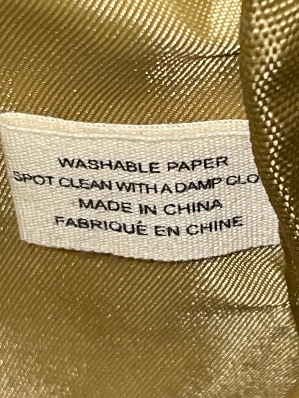 Natural Life Discontinued Shiny Gold Lame' Washable Paper Crossbody Bag - Picture 7 of 8